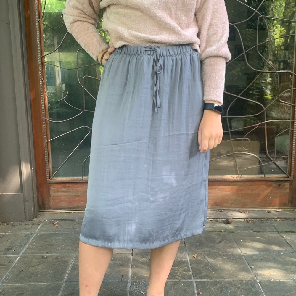 Sky blue GAP midi skirt with a tie waist